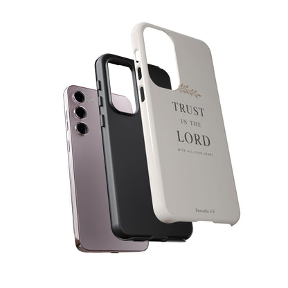 Proverbs 3:5 Christian Phone Case Trust in the Lord Minimalist Faith Cover