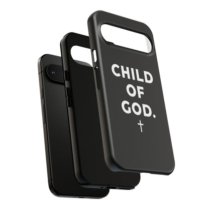 Child of God Phone Case Christian Black Aesthetic Cross Tough Cover