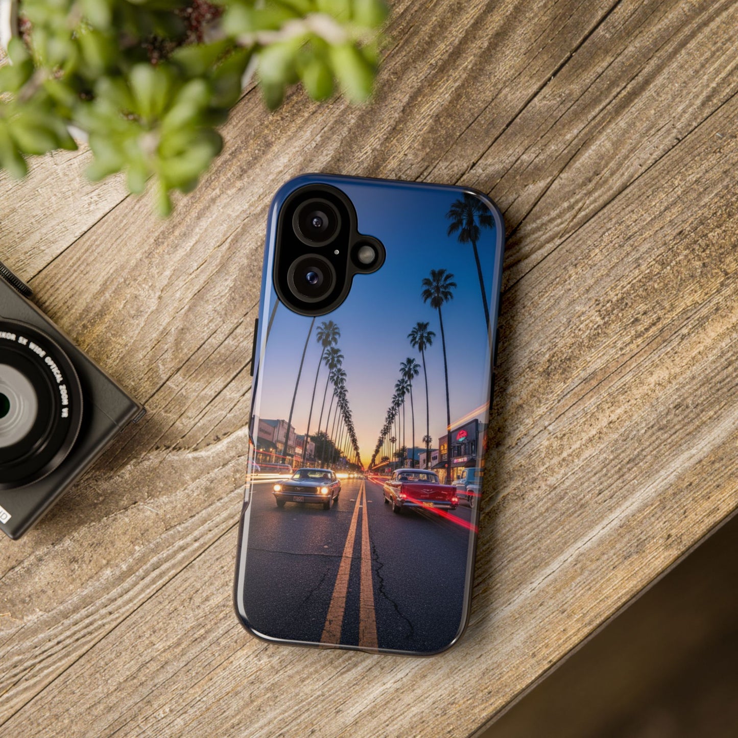 LA Sunset Boulevard Phone Case | Palm Tree Sunset Aesthetic | City Night Tough Case
