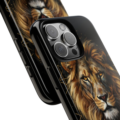 Majestic Lion Phone Case – Black Gold Luxury Lion Art Tough Protective Case