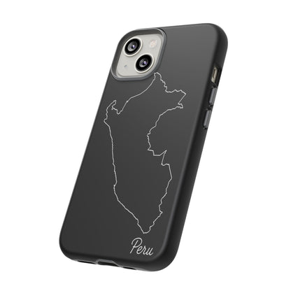 Peru Outline Phone Case – Minimal Country Map Tough Case (iPhone, Samsung, Pixel)