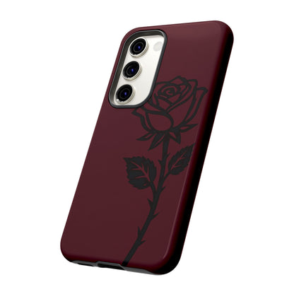 Black Rose Burgundy iPhone Case | Dark Aesthetic Shockproof Protective Cover