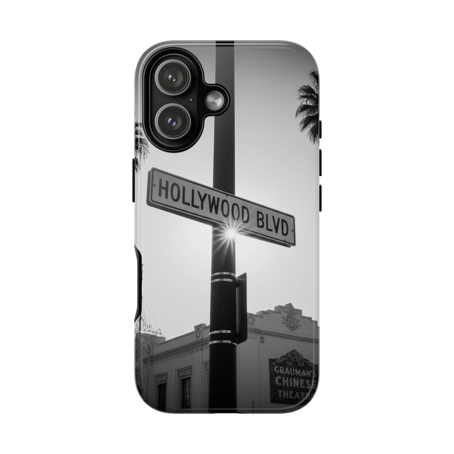 Hollywood Blvd Phone Case | Vintage Los Angeles Street Sign | Black & White LA Aesthetic