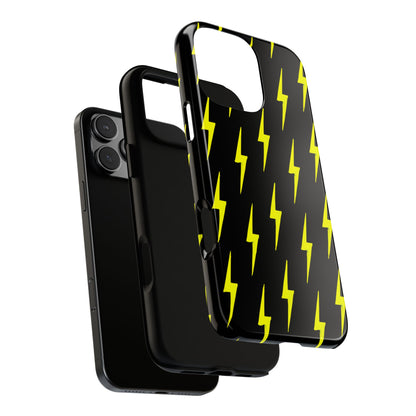 Yellow Lightning Bolt Tough Phone Case | Bold Electric Pattern Case for Iphone, Samsung Galaxy and Pixel