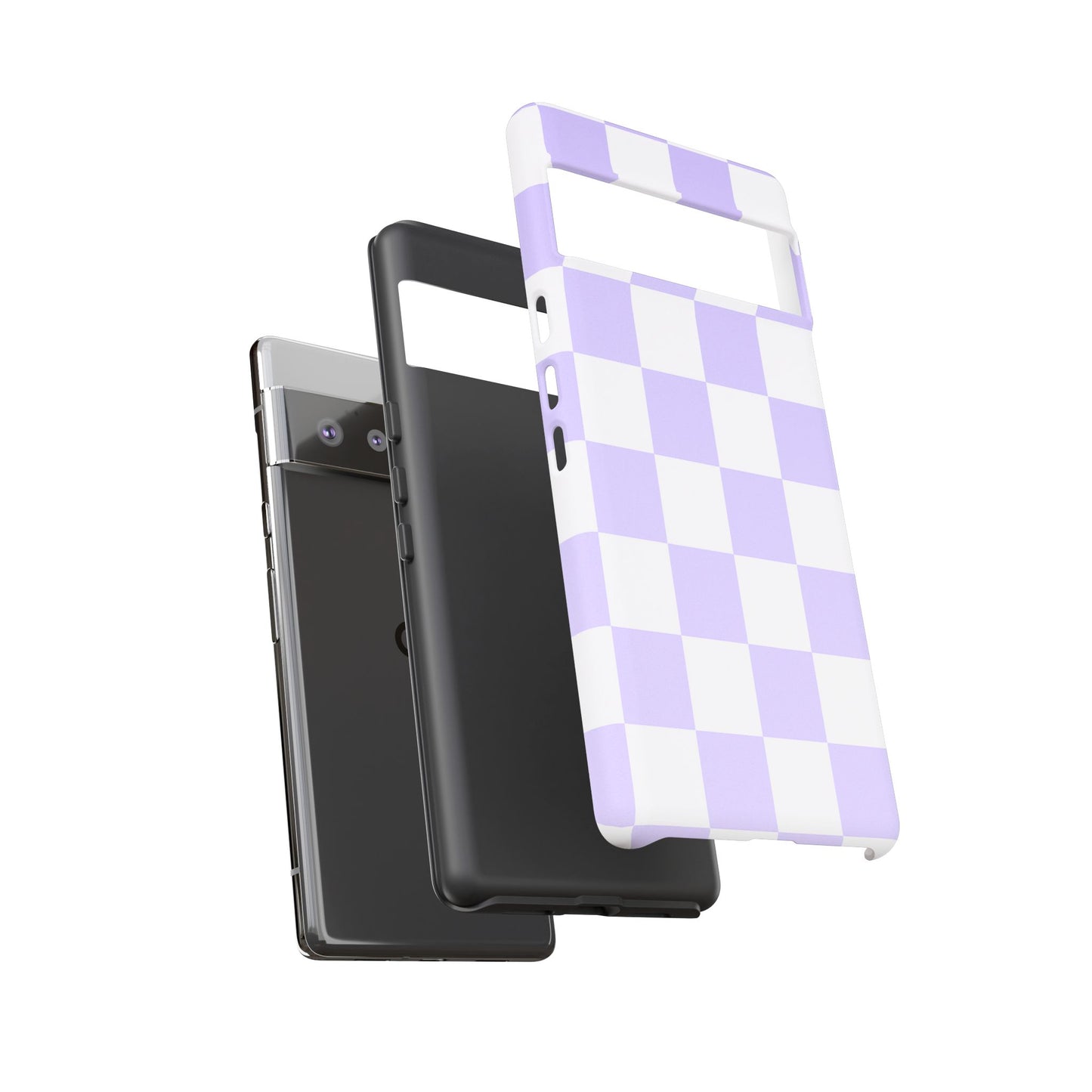 Lavender Checkerboard Phone Case | Pastel Aesthetic Checkered iPhone & Samsung Tough Case