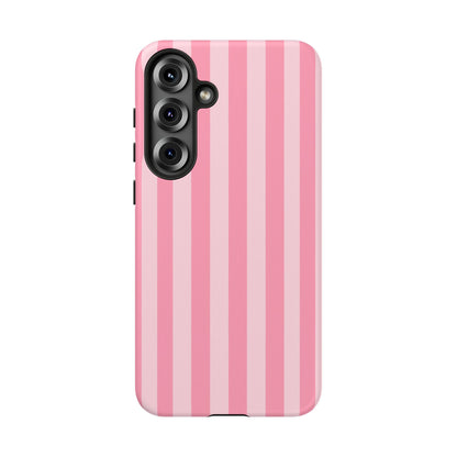 Pink Vertical Stripe Phone Case | Minimal Pastel Stripes Tough Case