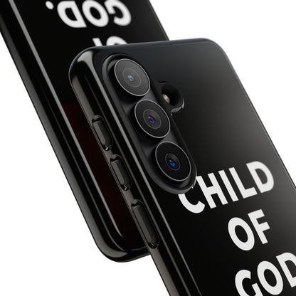 Child of God Phone Case Christian Black Aesthetic Cross Tough Cover
