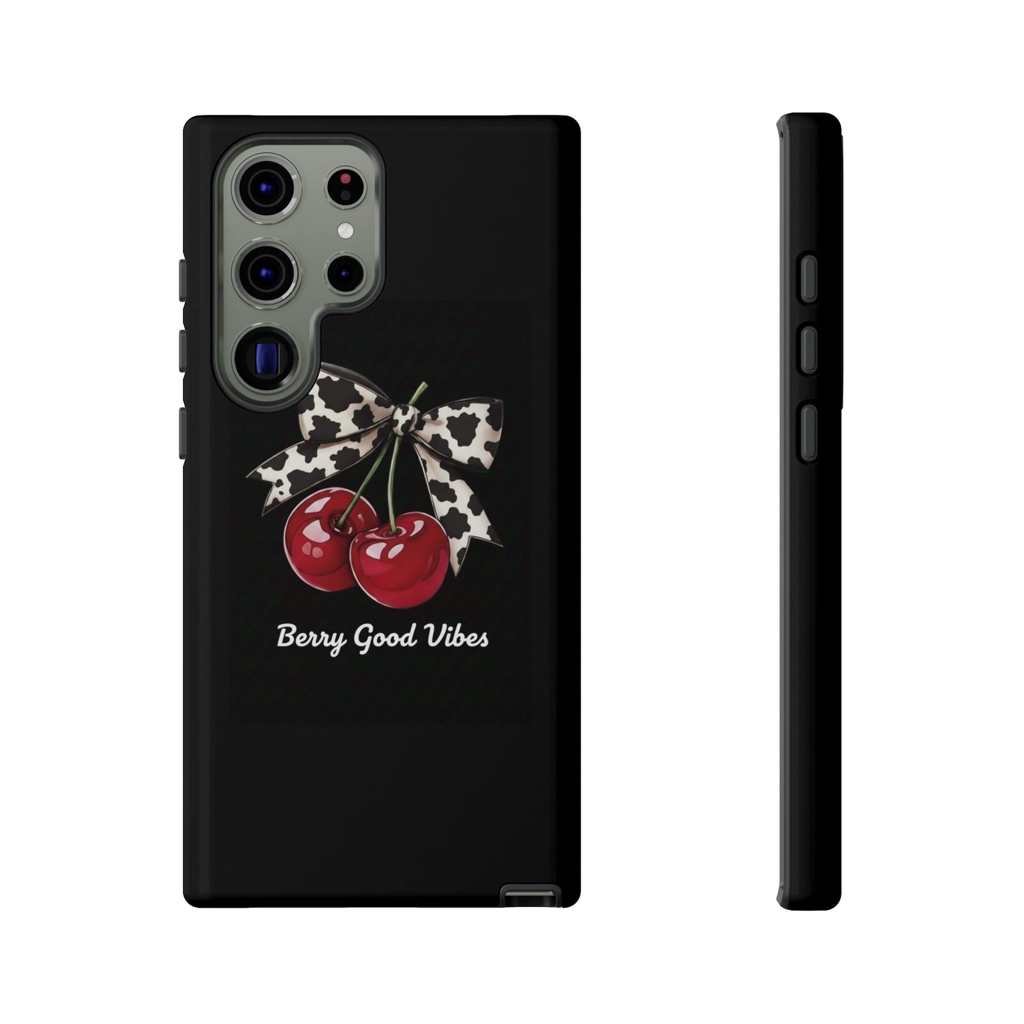 Cherry Cow Print Phone Case | Coquette Bow Aesthetic | Tough Protective Case