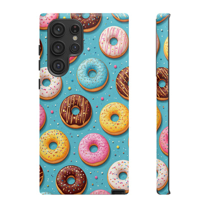 Cute Donut Pattern Phone Case – Colorful Sprinkles Dessert Design for Iphone, Samsung Galaxy and Pixel