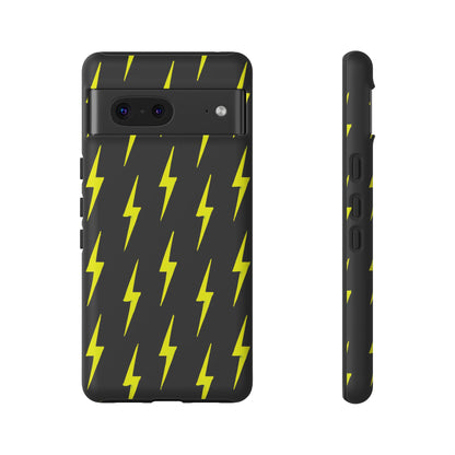Yellow Lightning Bolt Tough Phone Case | Bold Electric Pattern Case for Iphone, Samsung Galaxy and Pixel