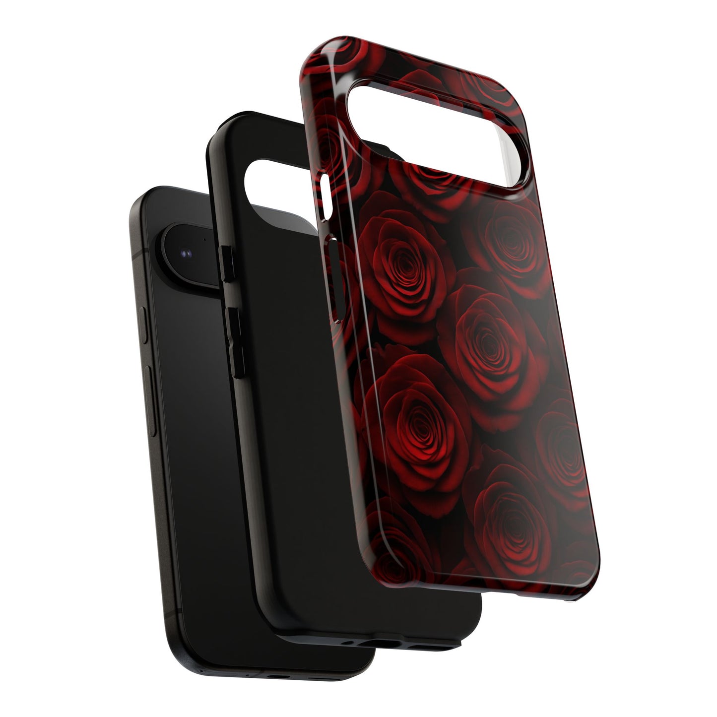 Dark Red Rose Phone Case – Gothic Floral Tough Case (iPhone, Samsung, Pixel)