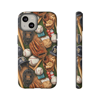 Baseball Gear Collage Phone Case – Vintage Baseball Equipment Sports Tough Case