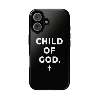 Child of God Phone Case Christian Black Aesthetic Cross Tough Cover