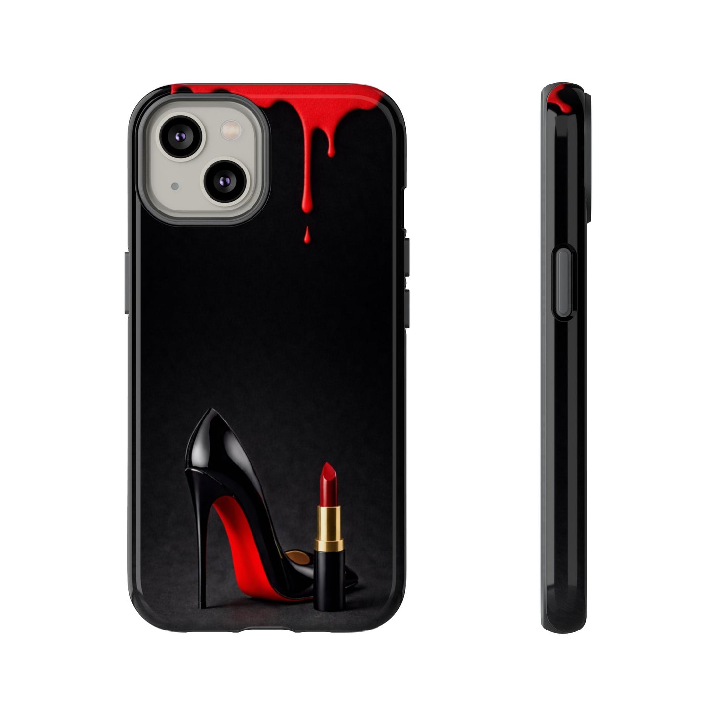 Dark Feminine Red Drip Phone Case – Gothic Glam Tough Cover