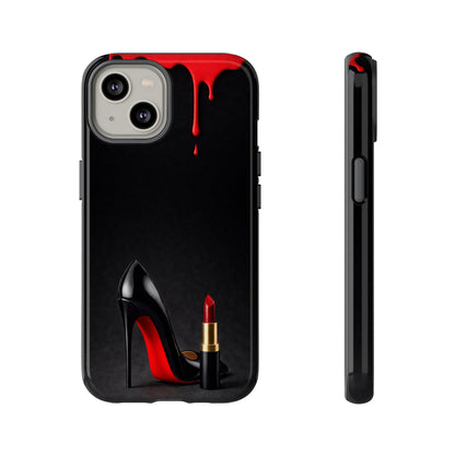 Dark Feminine Red Drip Phone Case – Gothic Glam Tough Cover