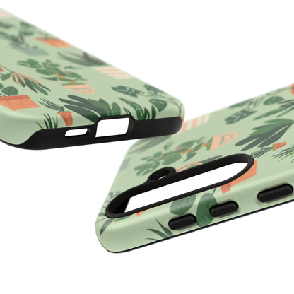 Plant Lover Phone Case | Cute Potted Plants Pattern | Botanical Aesthetic Tough Case