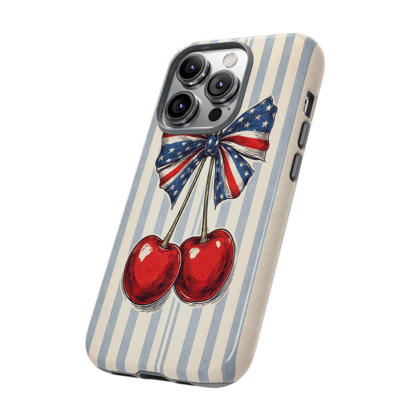 Patriotic Cherry Phone Case Americana Coquette Aesthetic iPhone Samsung