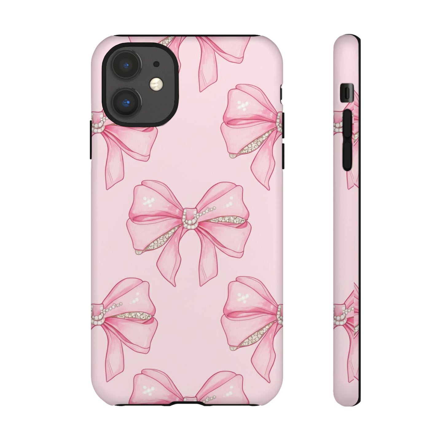 Pink Bow Pattern Phone Case | Coquette Aesthetic Tough Protective Case