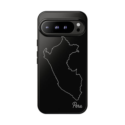 Peru Outline Phone Case – Minimal Country Map Tough Case (iPhone, Samsung, Pixel)