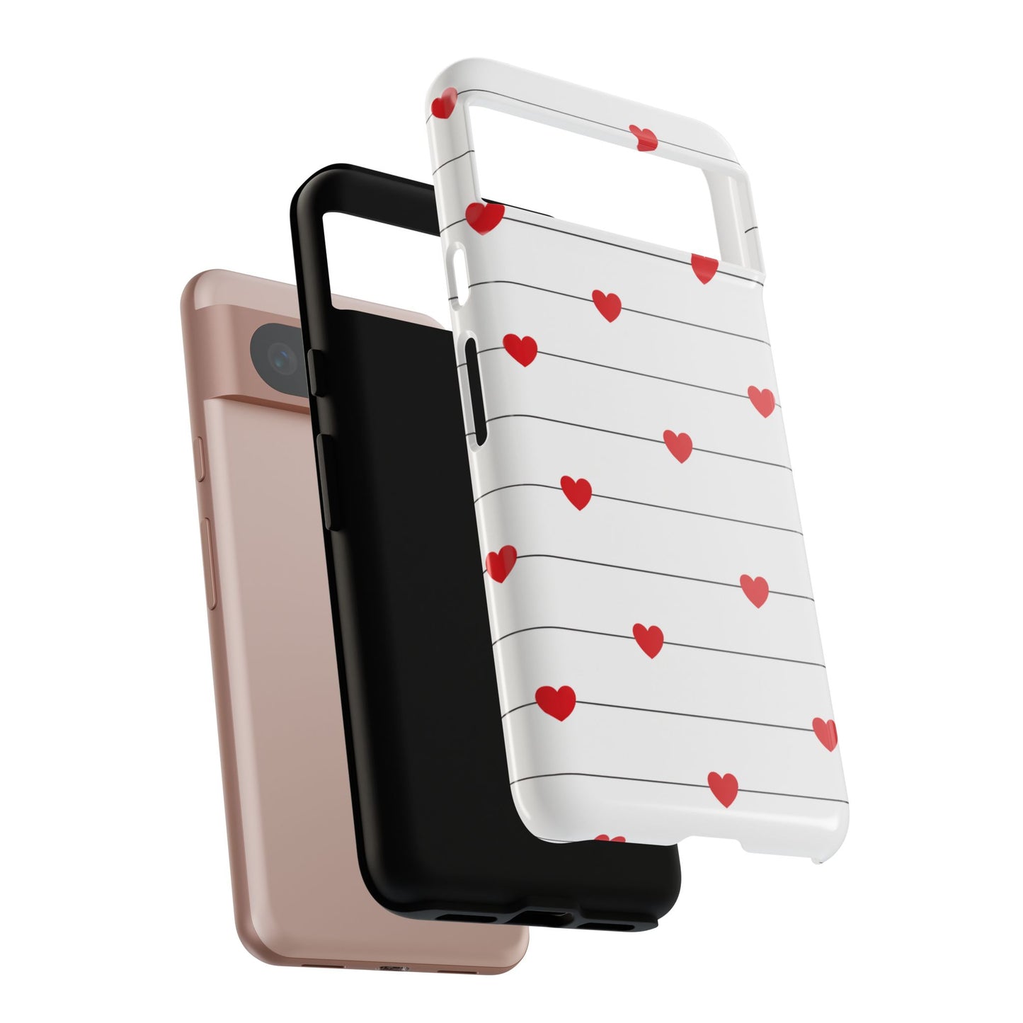 Red Heart Stripe iPhone Case | Tough Shockproof Love Aesthetic Cover