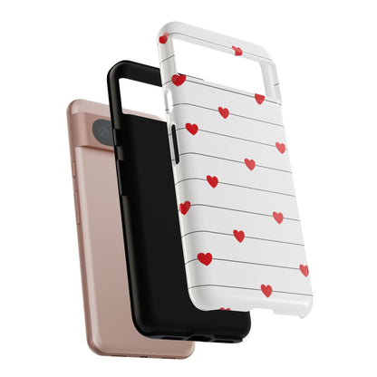 Red Heart Stripe iPhone Case | Tough Shockproof Love Aesthetic Cover
