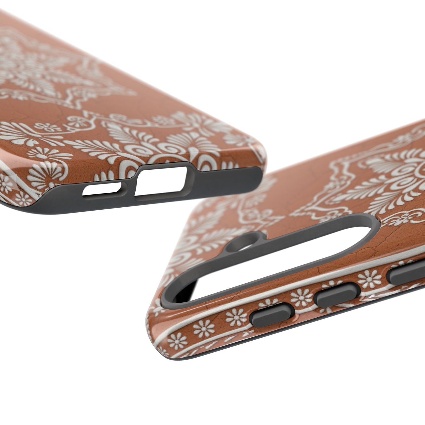 Talavera Terracotta Phone Case | Mexican Floral Pattern iPhone & Samsung Tough Case | Boho Clay Aesthetic Cover