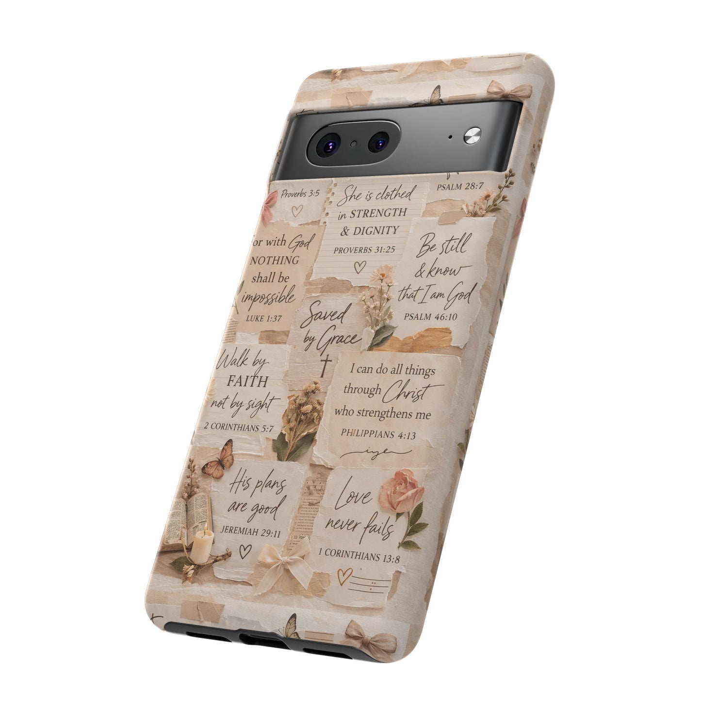 Christian Bible Verse Phone Case | Faith Scripture Aesthetic Floral Christian Case