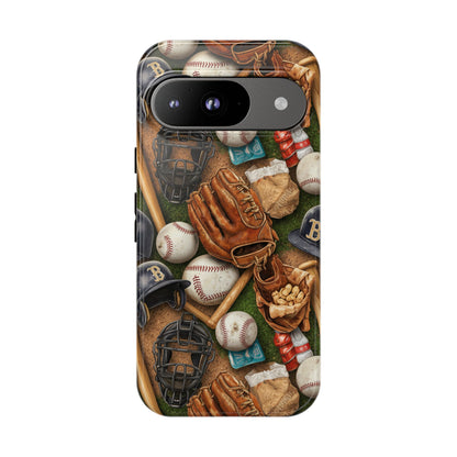 Baseball Gear Collage Phone Case – Vintage Baseball Equipment Sports Tough Case