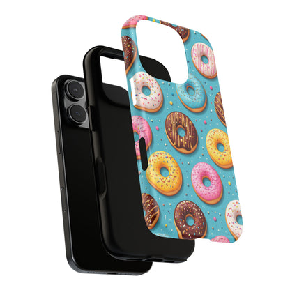 Cute Donut Pattern Phone Case – Colorful Sprinkles Dessert Design for Iphone, Samsung Galaxy and Pixel