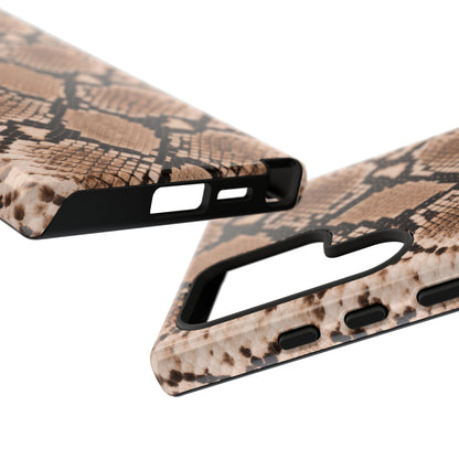 Snake Print Phone Case – Brown Python Pattern Slim Protective Cover for Iphone, Samsung Galaxy and Pixel