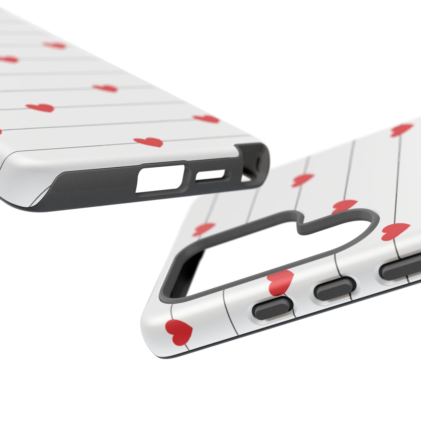 Red Heart Stripe iPhone Case | Tough Shockproof Love Aesthetic Cover