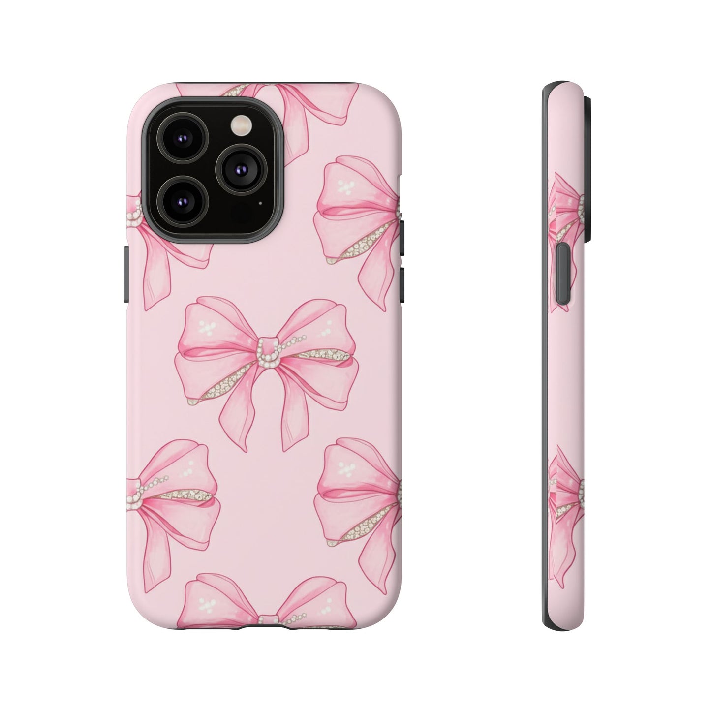 Pink Bow Pattern Phone Case | Coquette Aesthetic Tough Protective Case