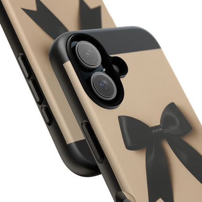 Black Bow Phone Case | Elegant Coquette Bow Design | Chic Neutral Tough Case for iPhone & Samsung