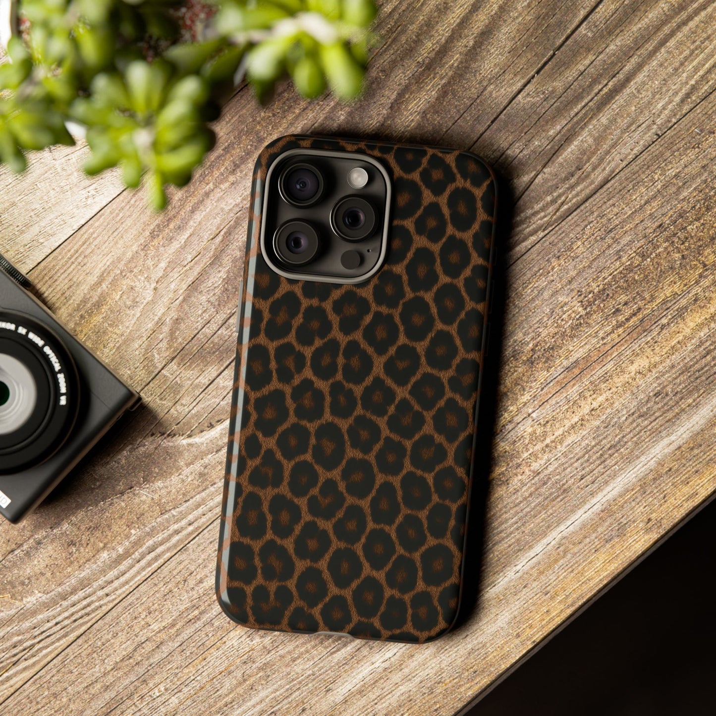 Brown Leopard Print Phone Case | Classic Animal Print Aesthetic Tough Protective Case