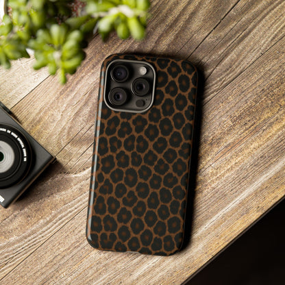 Brown Leopard Print Phone Case | Classic Animal Print Aesthetic Tough Protective Case