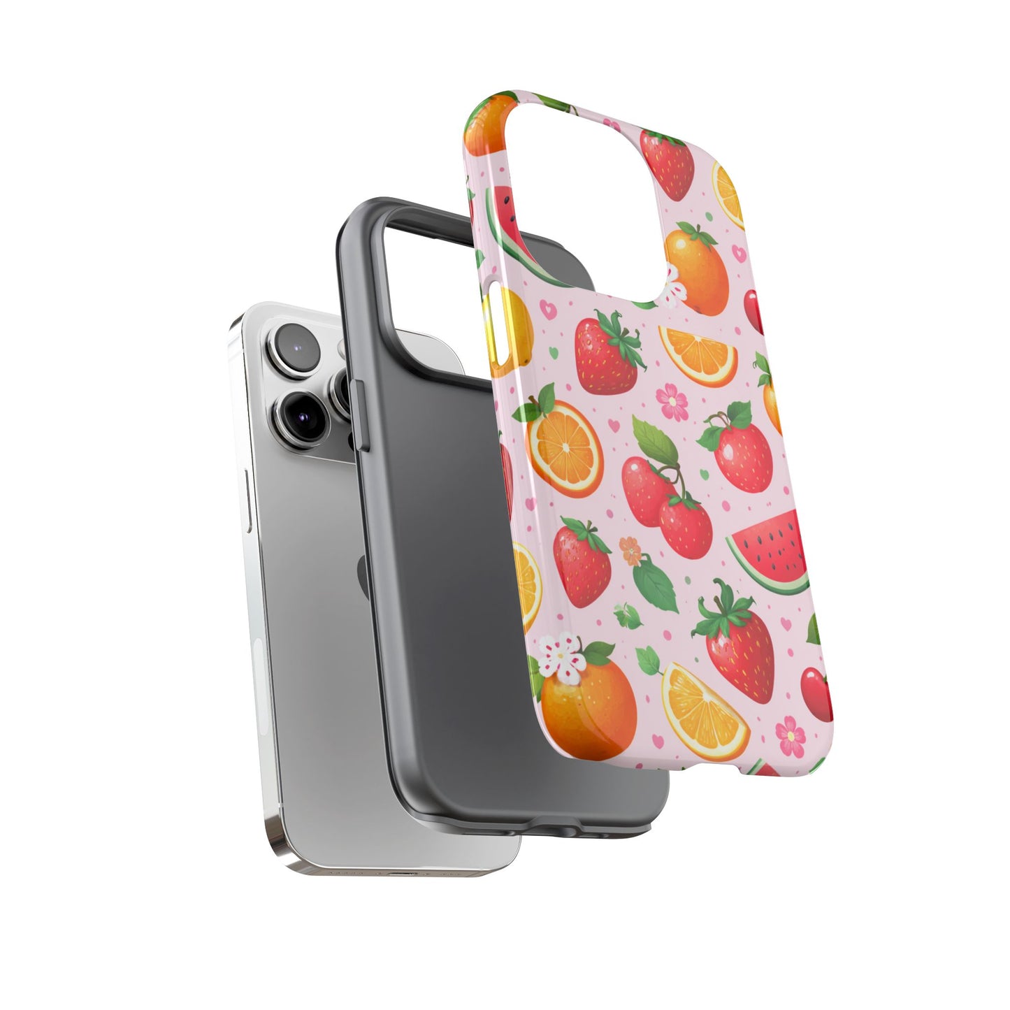Fruit Phone Case – Tough Shockproof, Strawberry Cherry Citrus Summer Design for Iphone, Samsung Galaxy and Pixel