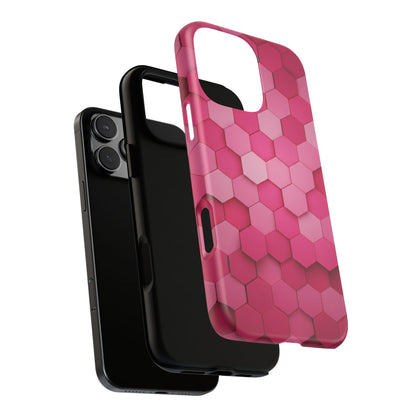 Hot Pink Hexagon Phone Case | Honeycomb Geometric Aesthetic | Cute Pink iPhone & Samsung Tough Protective Case