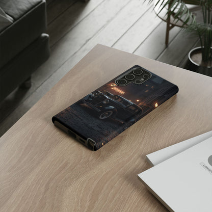 Vintage Classic Car Phone Case | Retro Noir Aesthetic | 1930s Street Scene Tough Case for iPhone & Samsung
