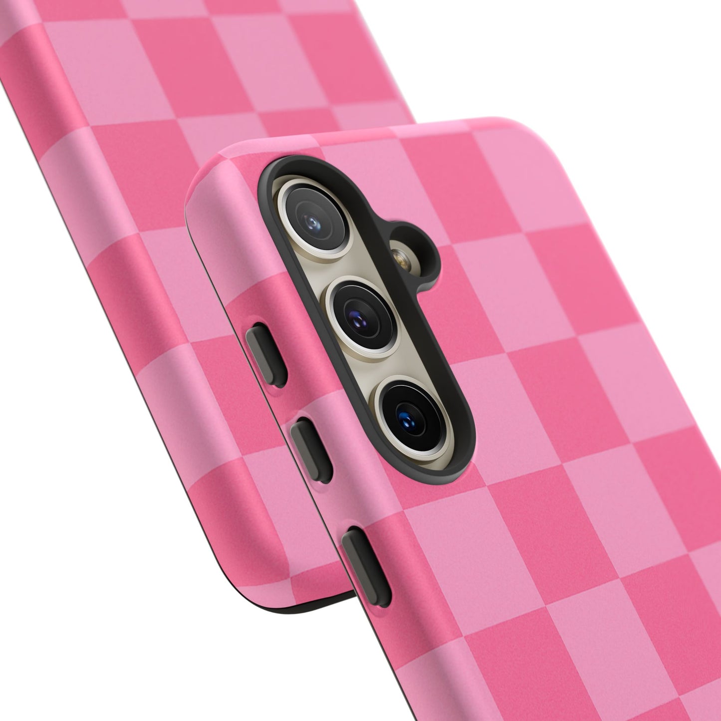 Pink Checkerboard Phone Case – Cute Aesthetic Tough Case for iPhone & Samsung