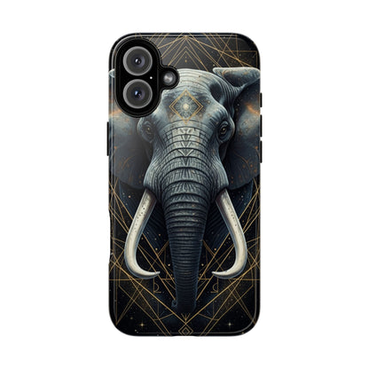 Elephant Mandala Phone Case – Black and Gold Spiritual Elephant Tough Protective Case