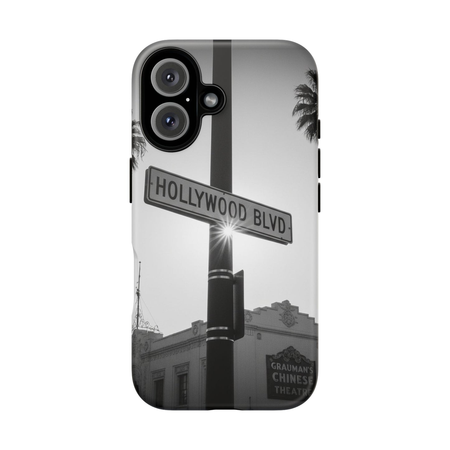 Hollywood Blvd Phone Case | Vintage Los Angeles Street Sign | Black & White LA Aesthetic