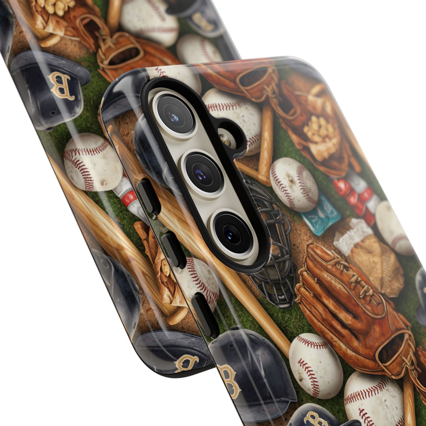 Baseball Gear Collage Phone Case – Vintage Baseball Equipment Sports Tough Case