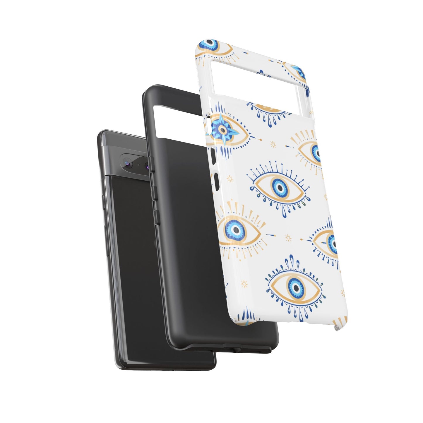 Blue Evil Eye Phone Case – Protective Slim Shockproof Cover for Iphone, Samsung Galaxy and Pixel