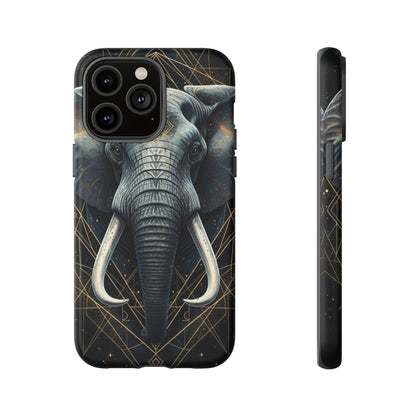 Elephant Mandala Phone Case – Black and Gold Spiritual Elephant Tough Protective Case