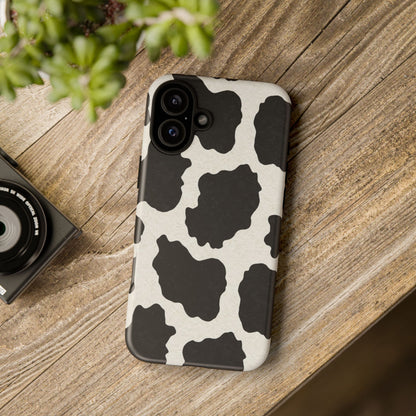 Black & White Cow Print Phone Case | Aesthetic Tough Protective Case