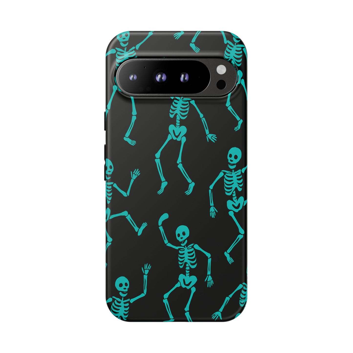 Dancing Teal Skeletons Phone Case | Tough Protective Case for Iphone, Samsung Galaxy and Pixel