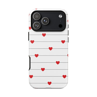 Red Heart Stripe iPhone Case | Tough Shockproof Love Aesthetic Cover