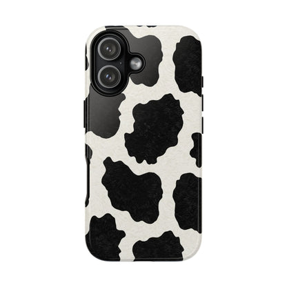 Black & White Cow Print Phone Case | Aesthetic Tough Protective Case