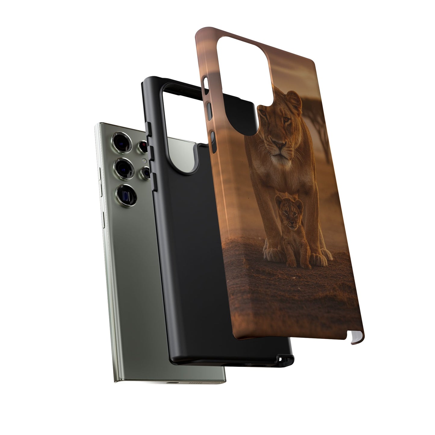 Lioness & Cub Phone Case | Safari Wildlife Tough Case for iPhone & Samsung