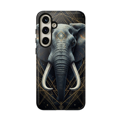 Elephant Mandala Phone Case – Black and Gold Spiritual Elephant Tough Protective Case